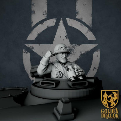 4 Minatures Grimdark Trench Warfare Miniatures – USMC General – Tabletop Figures Wargame 32mm Konflikt 47 kompatibel