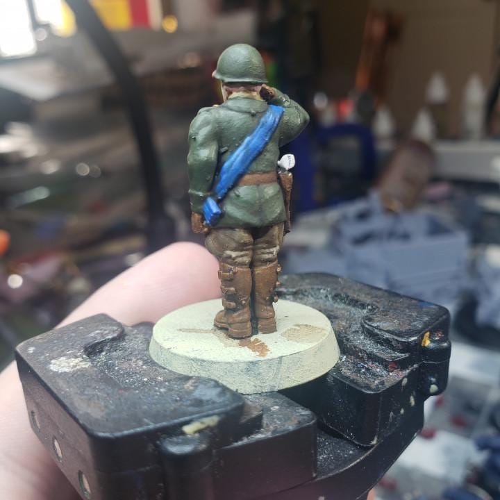 4 Minatures Grimdark Trench Warfare Miniatures – USMC General – Tabletop Figures Wargame 32mm Konflikt 47 kompatibel