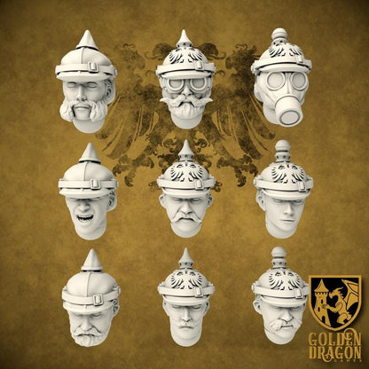41 Parts Heads Grimdark Trench Warfare Bit Set Prussia –  Bit Pack Set Proxy Miniatures for Tabletop Wargaming