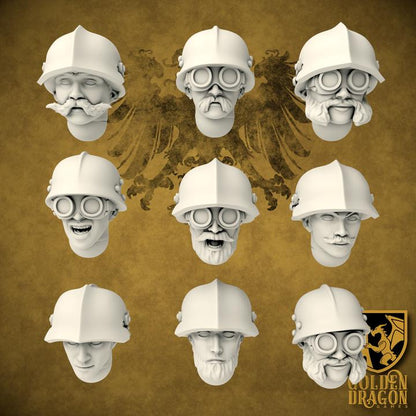 41 Parts Heads Grimdark Trench Warfare Bit Set Prussia –  Bit Pack Set Proxy Miniatures for Tabletop Wargaming