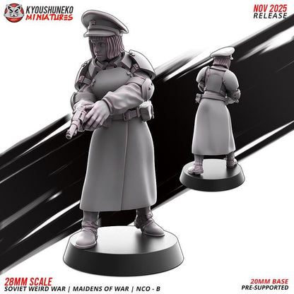 Weird War Infantry Squad – Commando Officer Soviet (3 Miniatures) – 28mm 32mm WW2 - Tabletop Wargame Konflikt 47 / Bolt Action Proxy
