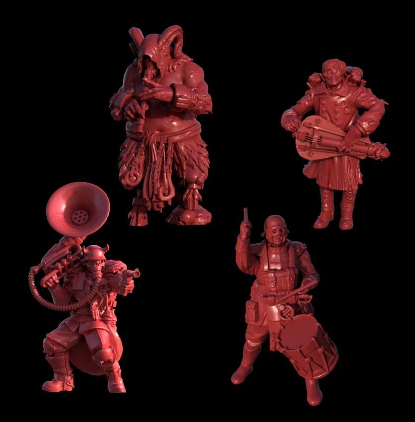 Grimdark Trench Warfare Bandcamp Musican Ultimate Set – 32mm Resin Proxy Miniatures Warband(USA PDDP Paid)