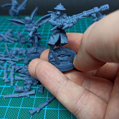 Grimdark Trench Warfare Proxy Miniatures – Thrall Head Bits A Grail Tabletop WW1 WW2 SCI FI Wargame