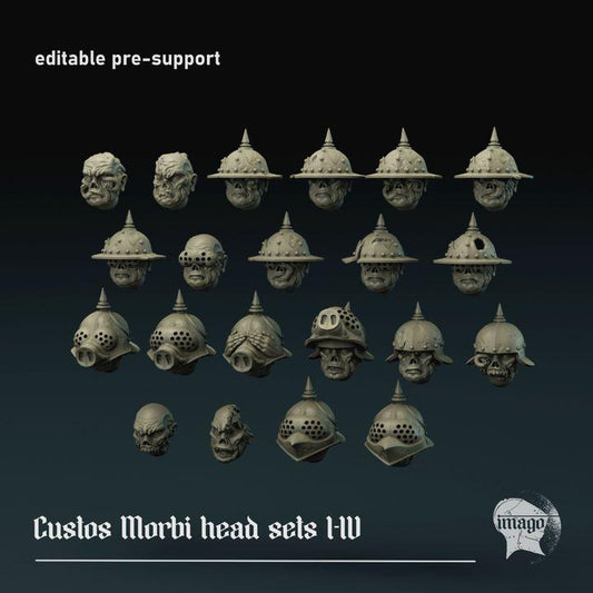 Grimdark Trench Warfare Proxy Miniatures – Guard Head Bits A Grail Tabletop WW1 WW2 SCI FI Wargame