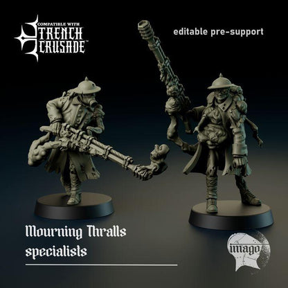 Grimdark Trench Warfare Proxy Miniatures – Mourning Thralls Flamethrower Grail Tabletop WW1 WW2 SCI FI Wargame
