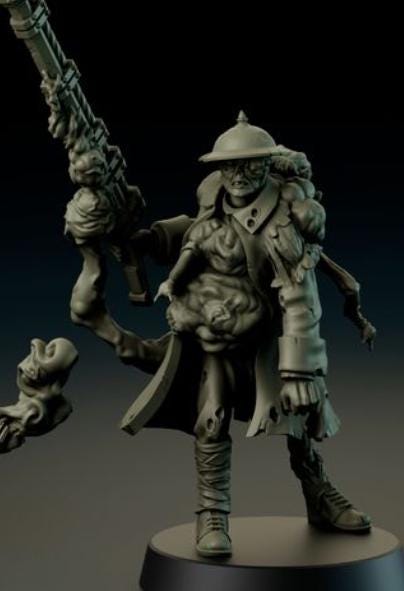 Grimdark Trench Warfare Proxy Miniatures – Mourning Thralls Flamethrower Grail Tabletop WW1 WW2 SCI FI Wargame