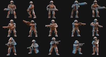 Weird War Infantry Tank – Army Set A British (25 Miniatures) – Walker,Automata,Tank 28mm 32mm WW2 - Wargame Konflikt 47 / Bolt Action Proxy