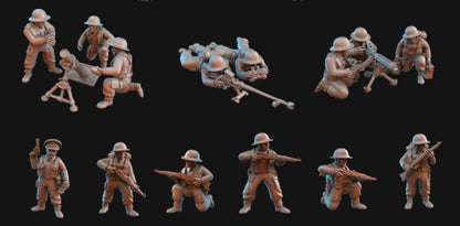 Weird War Infantry Tank – Army Set B British (16 Miniatures) – Walker,Support,Tank 28mm 32mm WW2 - Wargame Konflikt 47 / Bolt Action Proxy