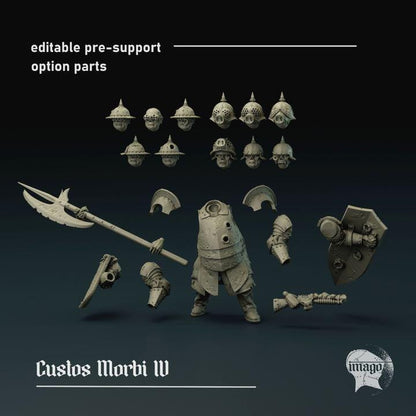 5 Miniatures Grimdark Trench Warfare Proxy Miniatures – Guard Corpse Multipart Grail Tabletop WW1 WW2 Shotgun Helbarde Shield Wargame