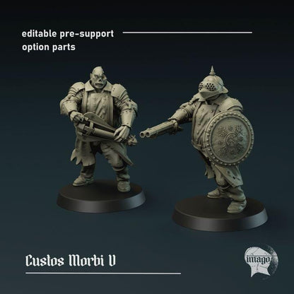 5 Miniatures Grimdark Trench Warfare Proxy Miniatures – Guard Corpse Multipart Grail Tabletop WW1 WW2 Musican Shotgun Shield Wargame