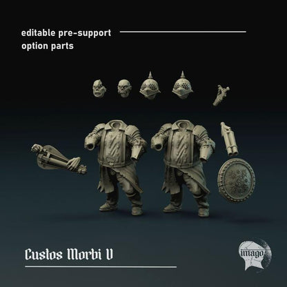 5 Miniatures Grimdark Trench Warfare Proxy Miniatures – Guard Corpse Multipart Grail Tabletop WW1 WW2 Musican Shotgun Shield Wargame