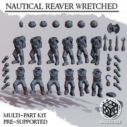Grimdark Trench Warfare Proxy Miniatures – Wretched Infantry Set Naval by Diceverse