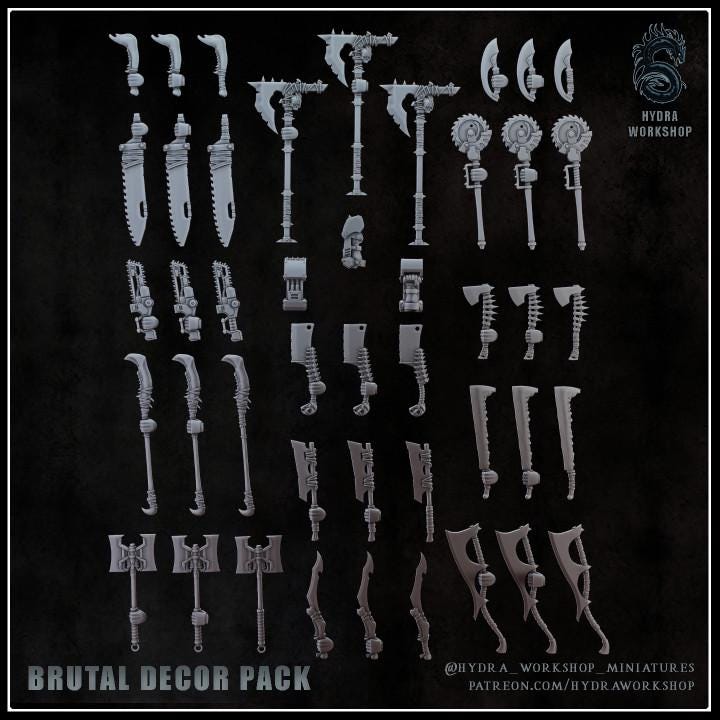 115 Parts Grimdark Trench Warfare Bit Set Heretic Brutal –  Bit Pack Set Proxy Miniatures for Tabletop Wargaming