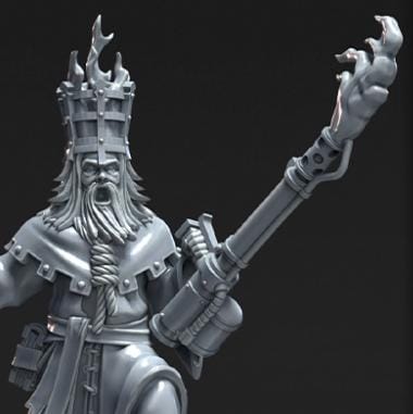 Grimdark Trench Warfare Proxy Miniatures – Unholy Priest with Flamethrower