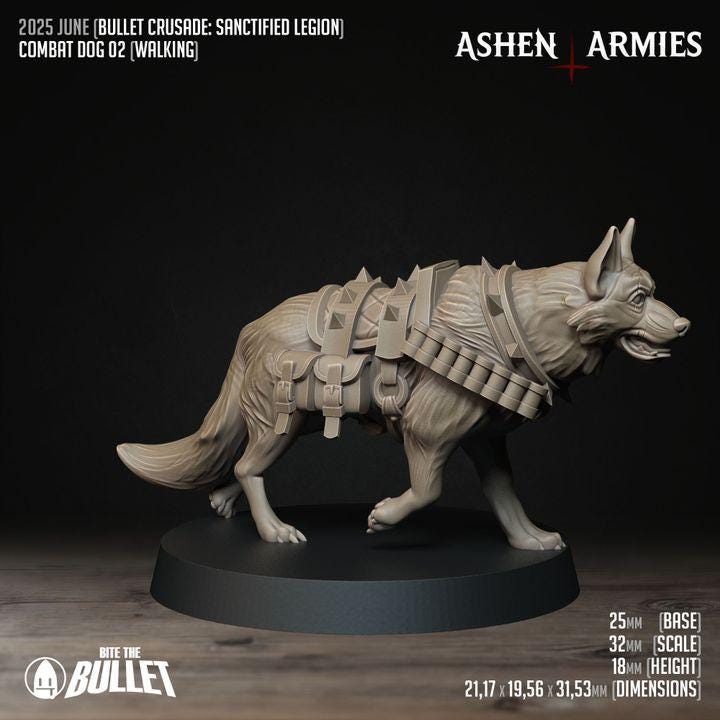Grimdark Trench Warfare Dog Pack A –  4 Models Proxy Miniatures for Tabletop Wargaming