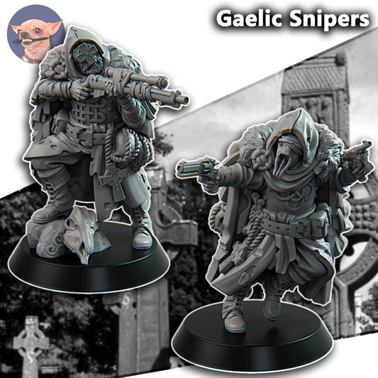 3 Miniatures Grimdark Trench Warfare Proxy Gaelic – Sniper Infantry Set by Funduk