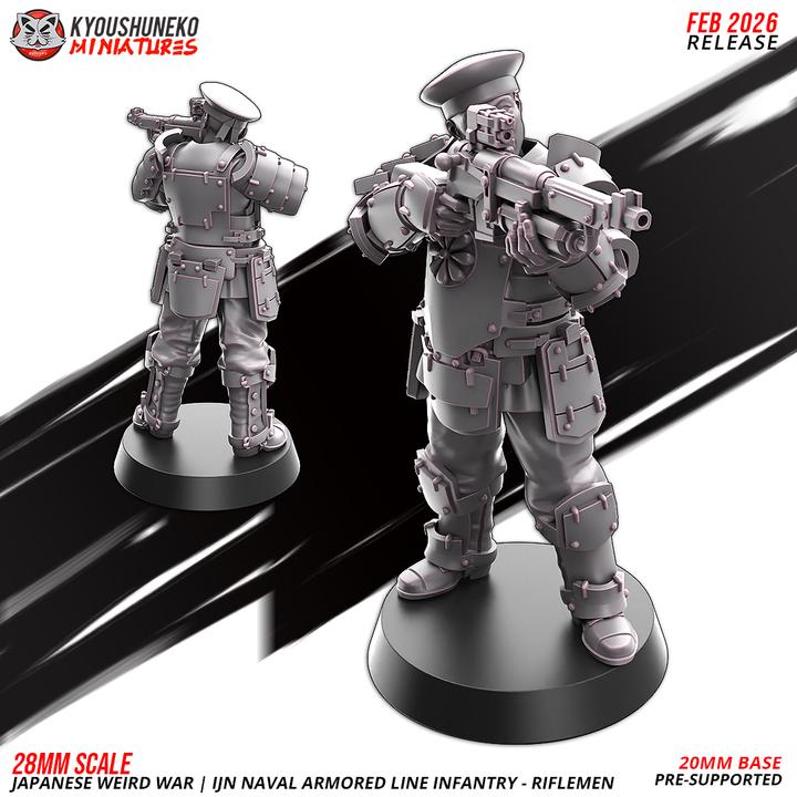 Weird War Infantry Squad – Japan Heavy Naval Armored Trooper (6 Miniatures) – 28mm 32mm Konflikt 47 / Bolt Action kompatibel