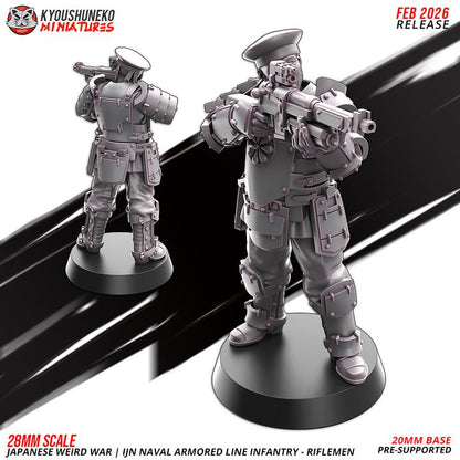 Weird War Infantry Squad – Japan Heavy Naval Armored Trooper (6 Miniatures) – 28mm 32mm Konflikt 47 / Bolt Action kompatibel