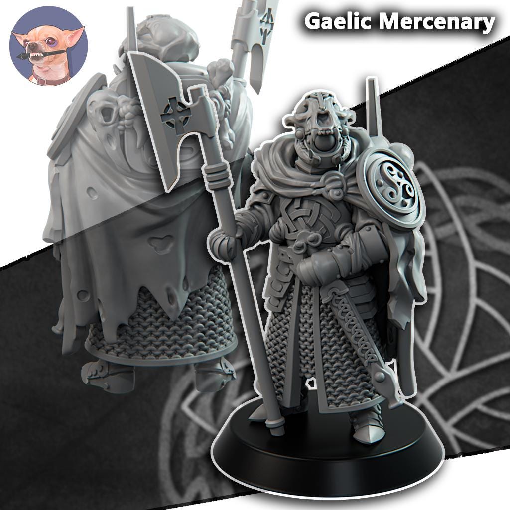 Grimdark Trench Proxy Miniature –Gaelic Observer Soldier – Tabletop Figure