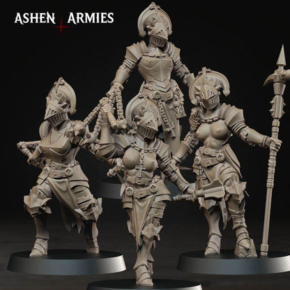 32 Minitures Grimdark Trench Warfare Nun Army Proxy Miniatures – Pilgrims Expansion Set Ashen Armies