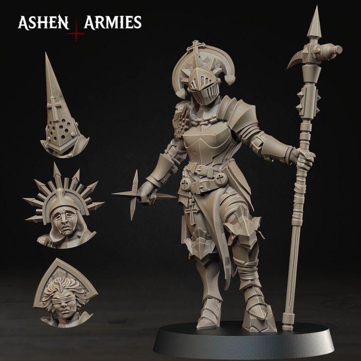 32 Minitures Grimdark Trench Warfare Nun Army Proxy Miniatures – Pilgrims Expansion Set Ashen Armies