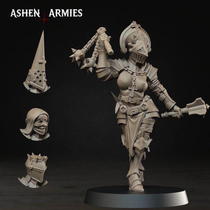 32 Minitures Grimdark Trench Warfare Nun Army Proxy Miniatures – Pilgrims Expansion Set Ashen Armies