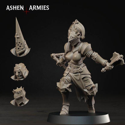 32 Minitures Grimdark Trench Warfare Nun Army Proxy Miniatures – Pilgrims Expansion Set Ashen Armies