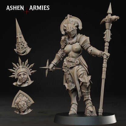 32 Minitures Grimdark Trench Warfare Nun Army Proxy Miniatures – Pilgrims Expansion Set Ashen Armies