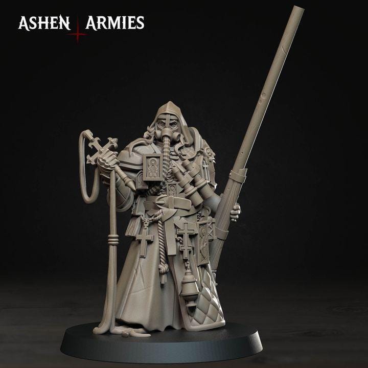 3 Minitures Grimdark Trench Warfare Castior Proxy Miniatures – Pilgrims Expansion Set Ashen Armies