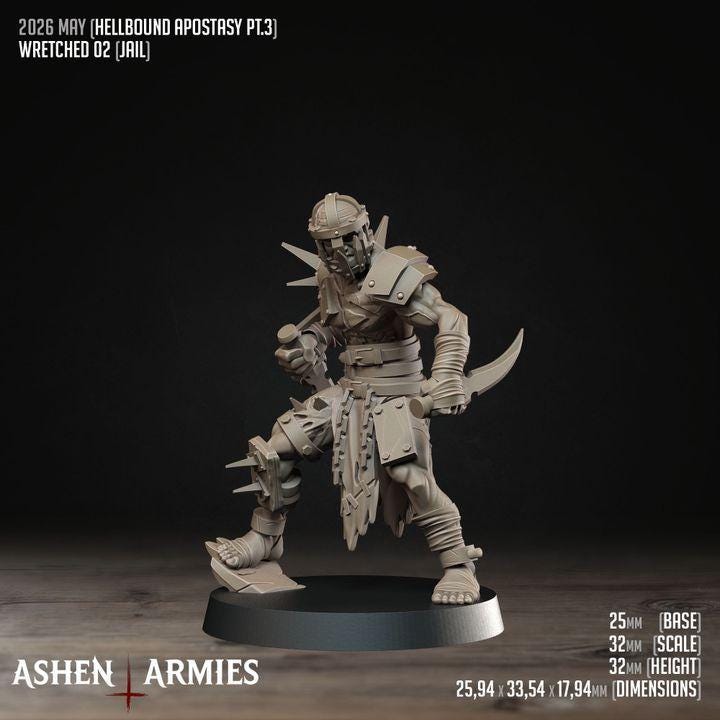 Grimdark Trench Proxy Miniatures – Wretched Infantry Set by Ashen Armies
