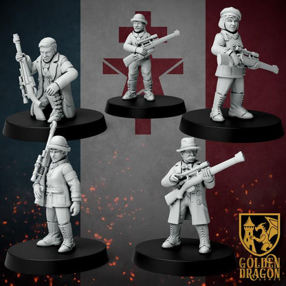 10 Miniatures Weird War Infantry Squad – Franci Partisan – 28mm 32mm WW2 - Tabletop Wargame Konflikt 47 / Bolt Action Proxy