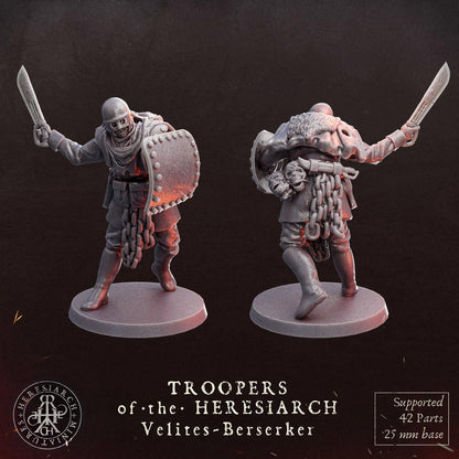 Grimdark Trench Proxy Miniatures – Trooper Berserk Warband Expansion Set