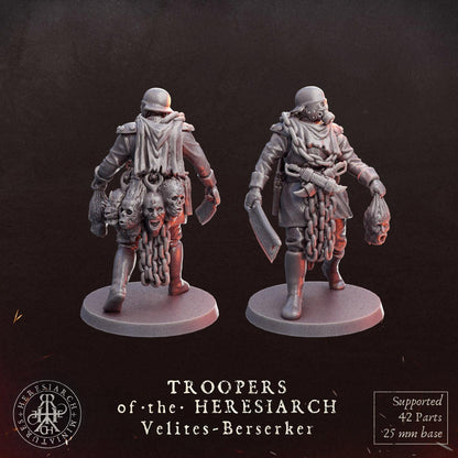 Grimdark Trench Proxy Miniatures – Trooper Berserk Warband Expansion Set