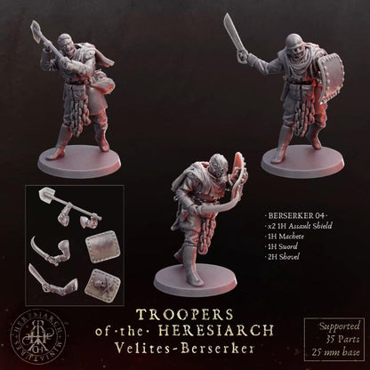 Grimdark Trench Proxy Miniatures – Trooper Berserk Warband Expansion Set