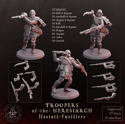 Grimdark Trench Proxy Miniatures – Trooper Hastati Warband Expansion Set Multiparts