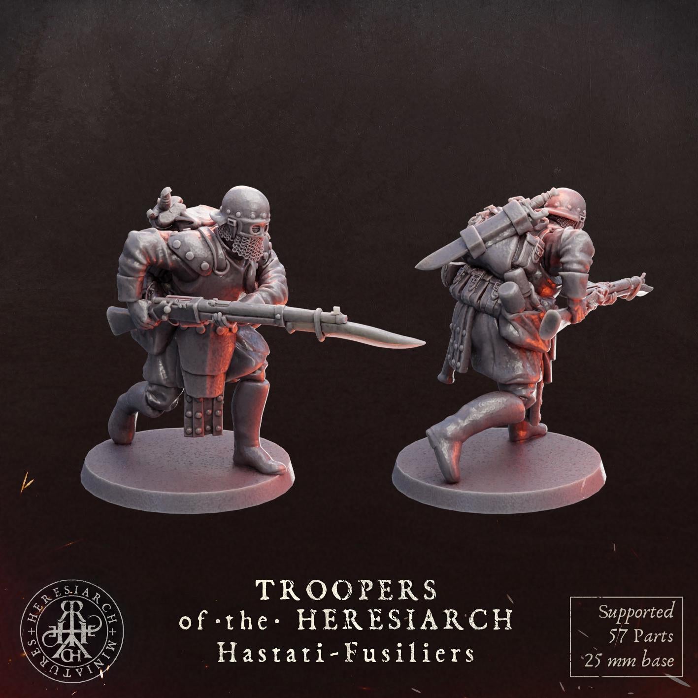 Grimdark Trench Proxy Miniatures – Trooper Hastati Warband Expansion Set Multiparts