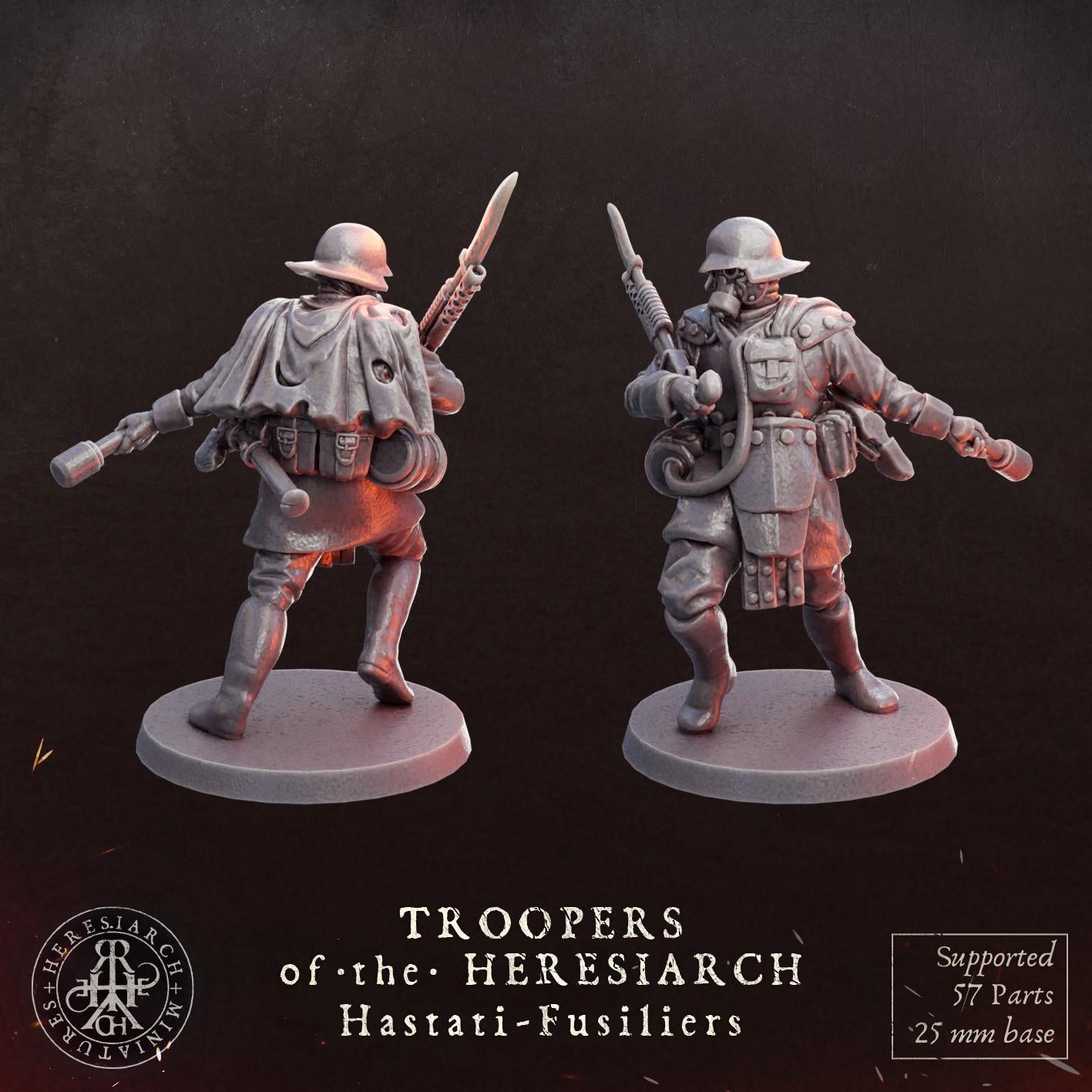 Grimdark Trench Proxy Miniatures – Trooper Hastati Warband Expansion Set Multiparts