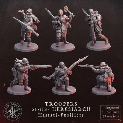 Grimdark Trench Proxy Miniatures – Trooper Hastati Warband Expansion Set Multiparts