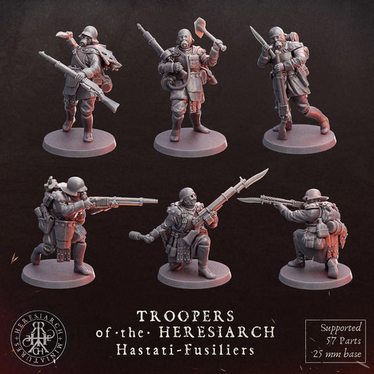 Grimdark Trench Proxy Miniatures – Trooper Hastati Warband Expansion Set Multiparts
