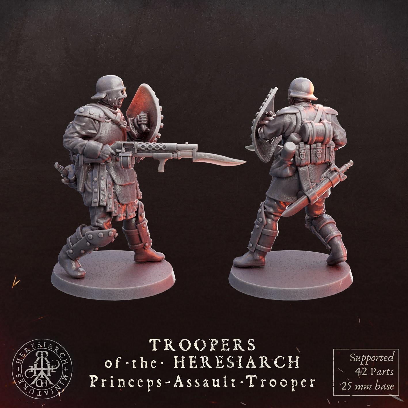 Grimdark Trench Proxy Miniatures – Trooper Assault Warband Expansion Set Multiparts