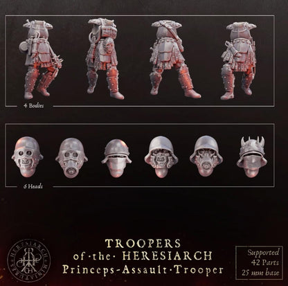 Grimdark Trench Proxy Miniatures – Trooper Assault Warband Expansion Set Multiparts