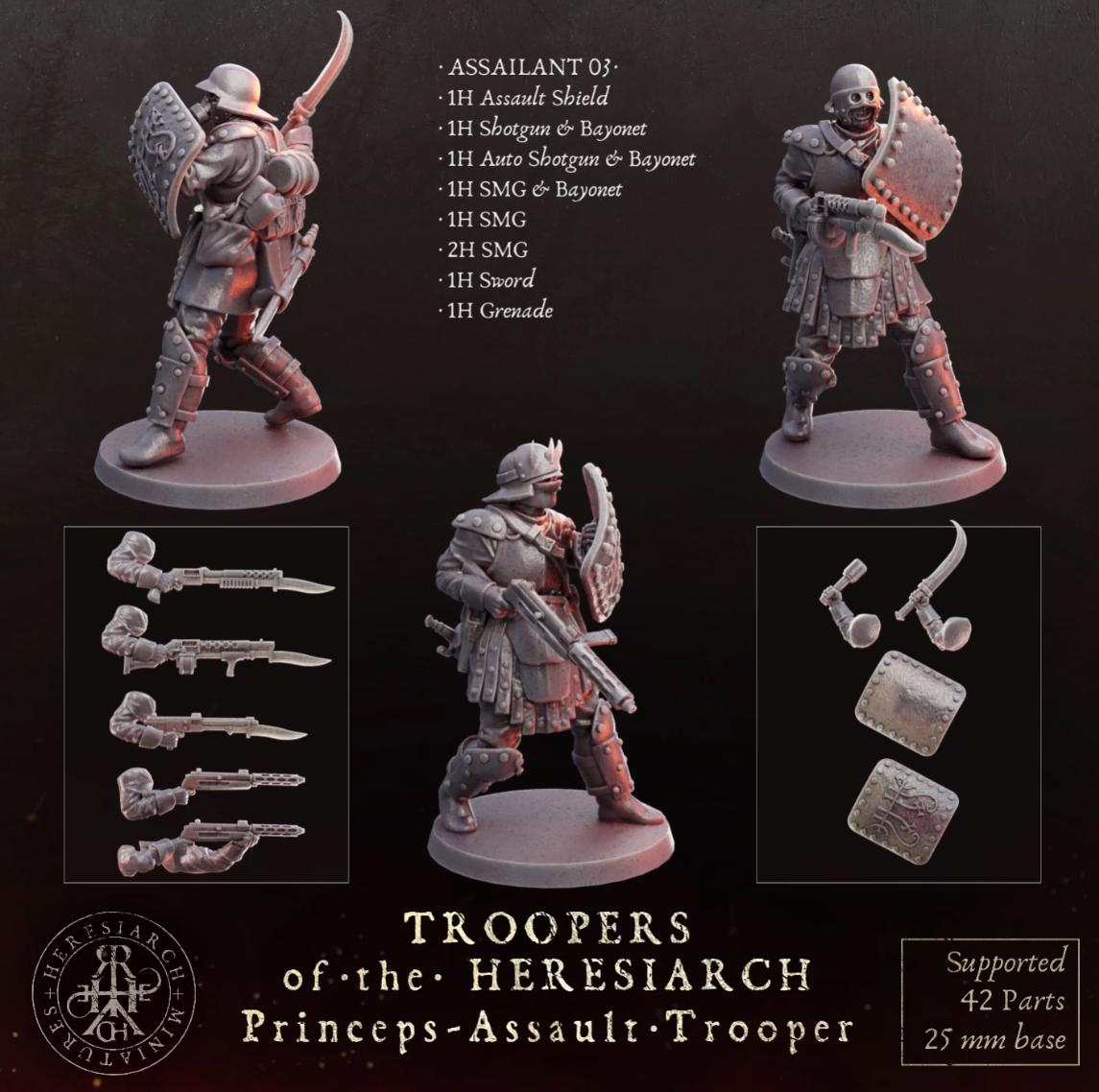 Grimdark Trench Proxy Miniatures – Trooper Assault Warband Expansion Set Multiparts