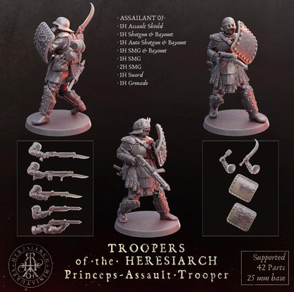 Grimdark Trench Proxy Miniatures – Trooper Assault Warband Expansion Set Multiparts