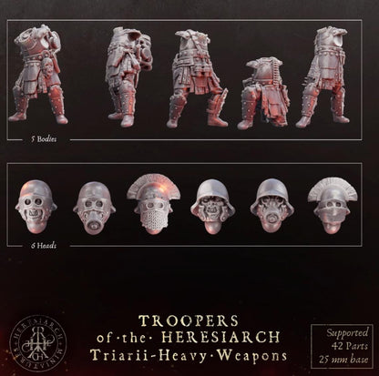 Grimdark Trench Proxy Miniatures – Trooper Heavy Weapons Warband Expansion Set Multiparts