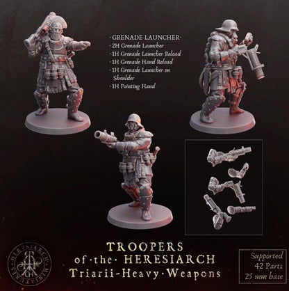 Grimdark Trench Proxy Miniatures – Trooper Heavy Weapons Warband Expansion Set Multiparts