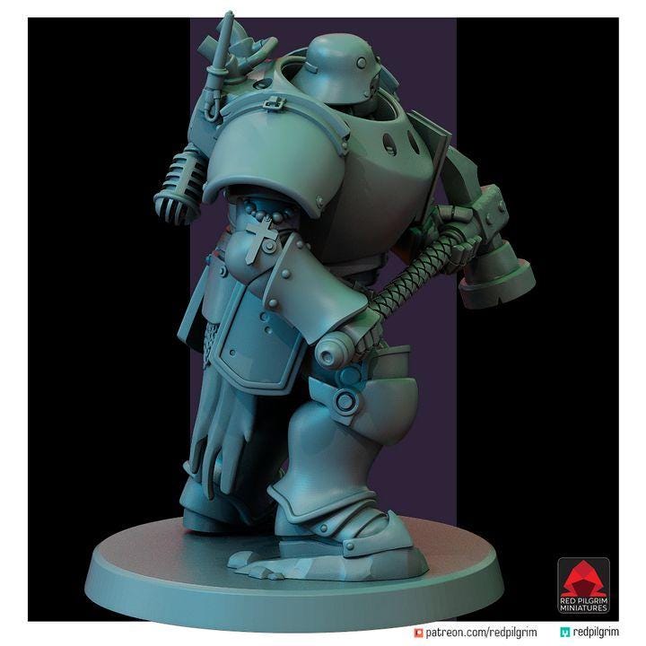 Trench Warfare Grimdark Mechanical Soldier Miniature – Heavy Mech Unit 3 – 32mm Resin Tabletop Figure – Dieselpunk Wargaming(Multipart)