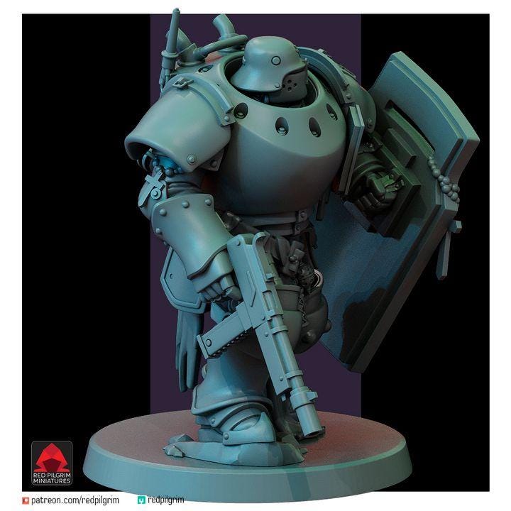 Trench Warfare Grimdark Mechanical Soldier Miniature – Heavy Mech Unit 3 – 32mm Resin Tabletop Figure – Dieselpunk Wargaming(Multipart)