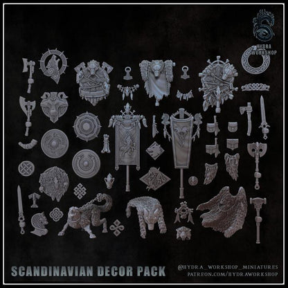Grimdark Bit Set Wolves Scandinavia –  Bit Pack Set Proxy Miniatures for Tabletop Wargaming