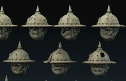 Grimdark Trench Warfare Proxy Miniatures – Guard Head Bits A Grail Tabletop WW1 WW2 SCI FI Wargame