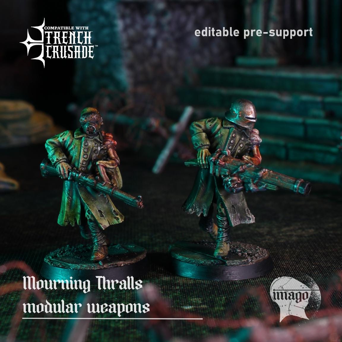 Grimdark Trench Warfare Proxy Miniatures – Thrall Weapon Bits Grail Tabletop WW1 WW2 SCI FI Wargame